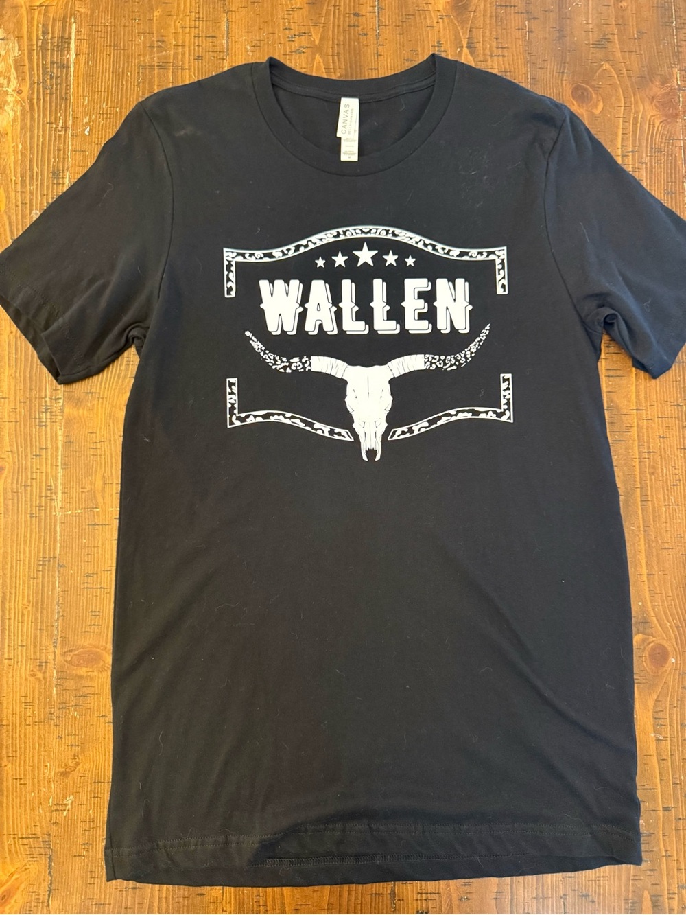 Morgan Wallen T-shirt Black Band with White Logo Graphic NWOT Sz M